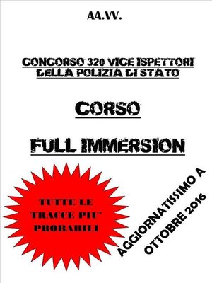 cover image of Corso Full Immersion Concorso Vice Ispettori Polizia di Stato